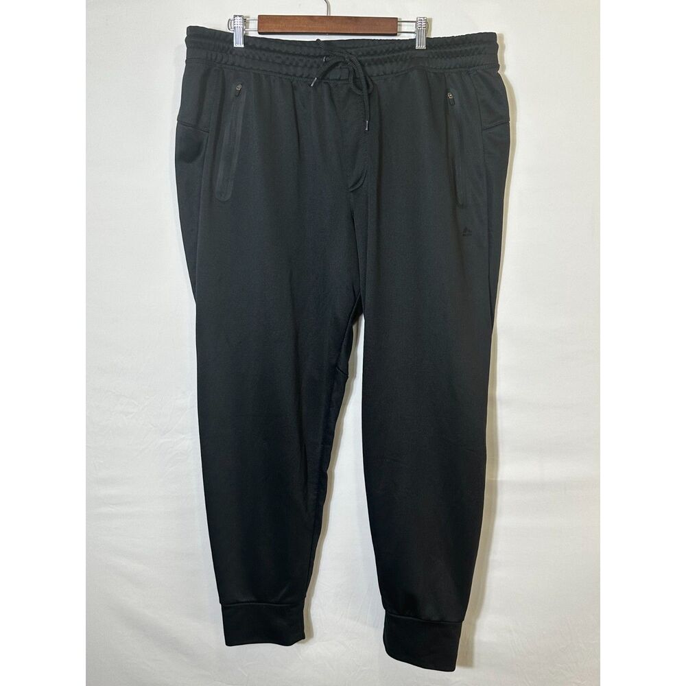 Men's RBX X Dri Joggers Pants Cuffed Slash Zip Pockets Black Size 3X Drawstring